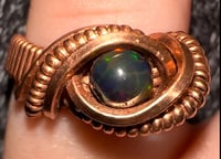 Honeycomb Black Fire Opal Ring