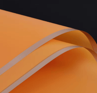 Orange with Rose Gold Border Floral Paper
