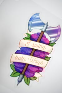Image 4 of Sticker "I swing both ways"