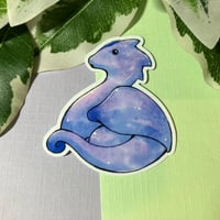 Image 1 of Cute Blue Dragon Waterproof Vinyl Sticker