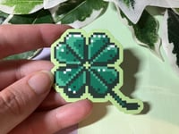 Image 2 of Pixel Shamrock Waterproof Vinyl Sticker