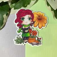 Image 1 of Cute Flower Girl Waterproof Vinyl Sticker