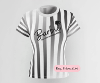Image 1 of Barbie Girl Living In A Barbie World Short Sleeve T-shirt (Grey Stripe)
