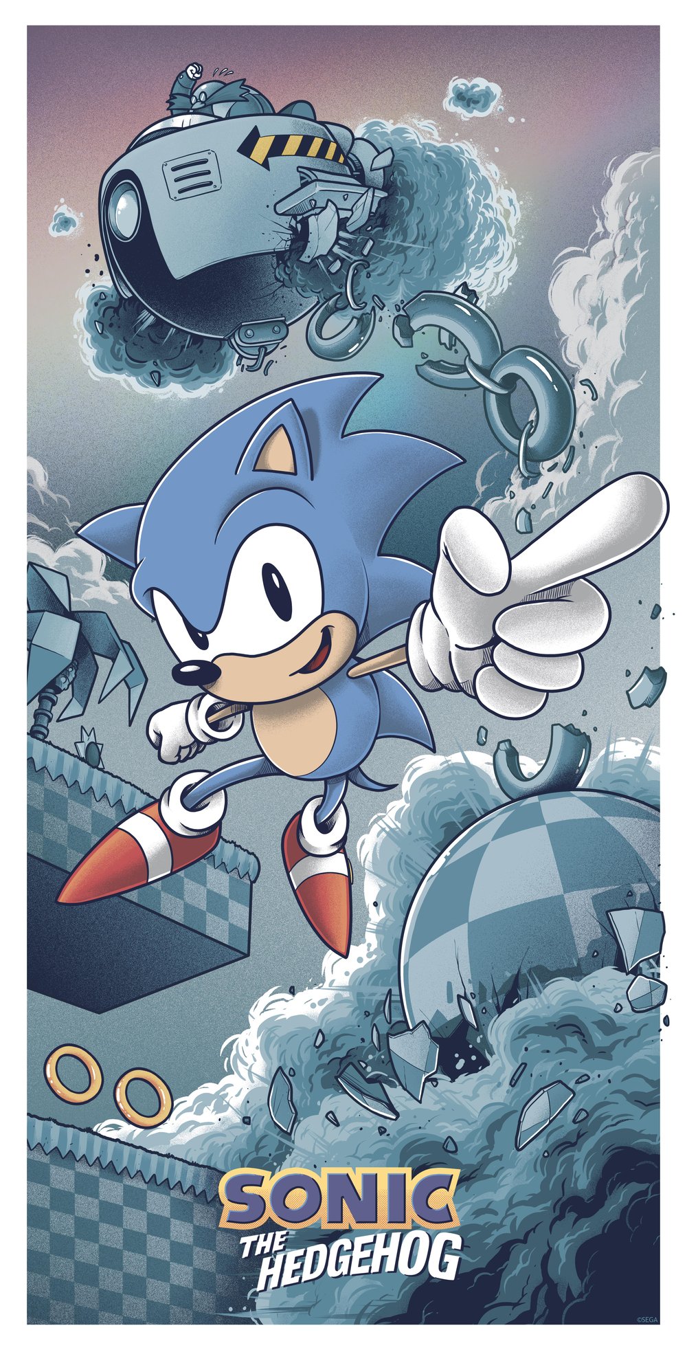 Sonic 1 (1991) 12x24" Fine Art Print