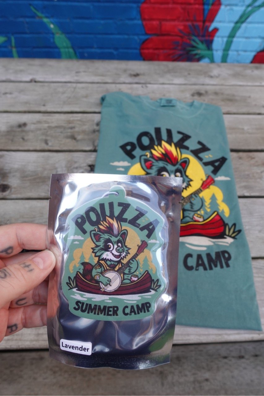 Image of Pouzza " Summer Camp" Bundle ( Bottle, Car Freshener, T-shirt )