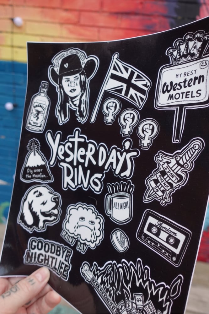 Image de Yesterday's Ring " Goodbye Nightlife" Sticker sheet / feuille de collants