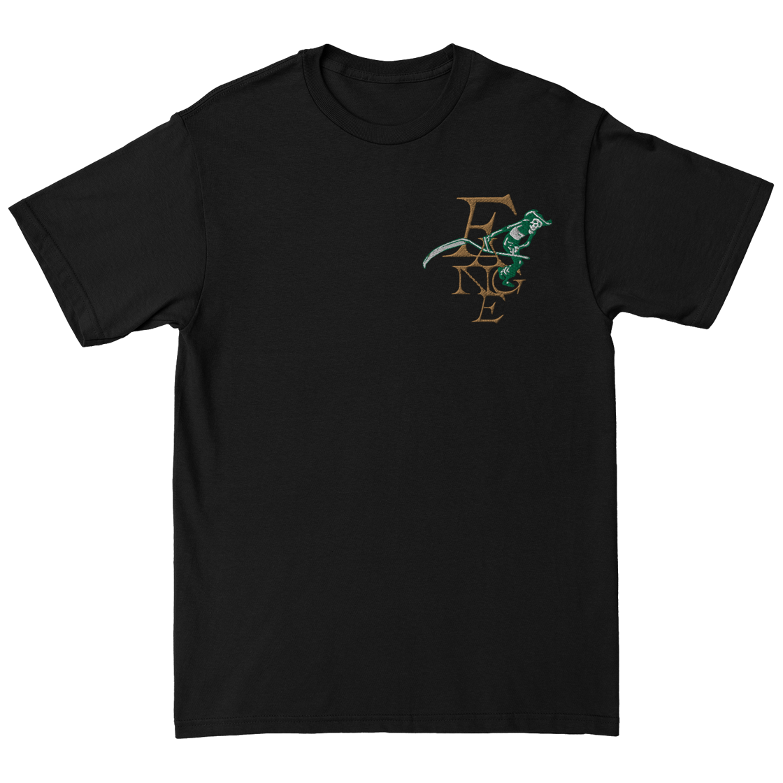 Image of "Ankou" Embroidered Black T-Shirt