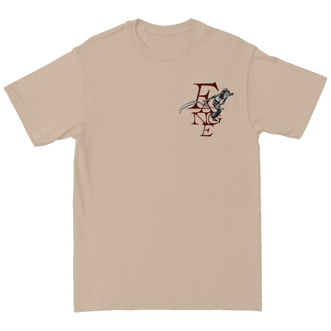 Image of "Ankou" Embroidered Sand T-Shirt