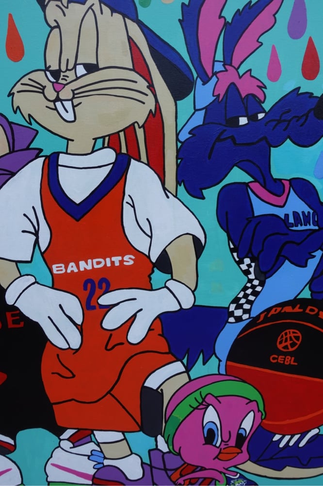 Image de L'Alliance # 7- Acrylique sur toile  36 x 48'': Looney Tunes CEBL