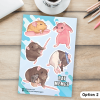 Image 2 of Meme Rat Stickers | Vinyl Rat Sticker Sheet | 4x6 Inches