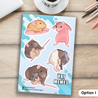 Image 1 of Meme Rat Stickers | Vinyl Rat Sticker Sheet | 4x6 Inches