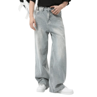 Image 1 of Men's High Street Casual Wide-Leg Jeans