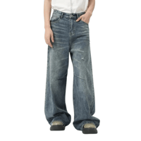 Image 2 of Men's American Style Loose Wide-Leg Denim Jeans