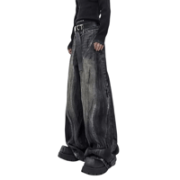 Image 1 of Men's Trendy Baggy Wide-Leg Jeans