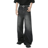 Image 2 of Men's Vintage Worn-Out Wide-Leg Jeans