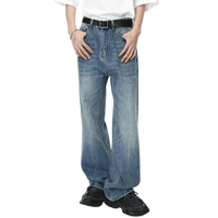 Image 2 of Men's Washed Wide-Leg Jeans