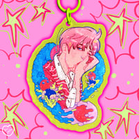 Image 1 of Taeyong Cherry Bomb Glitter Acrylic Keychain
