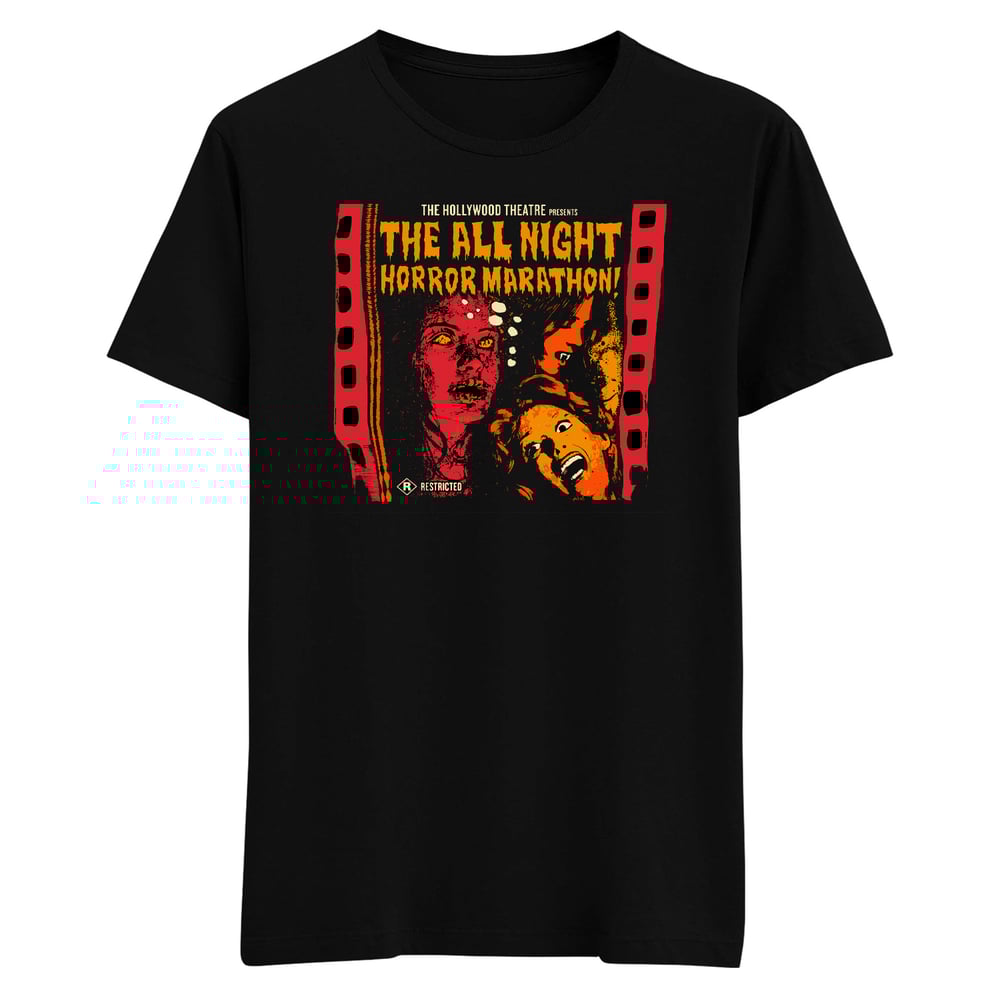 Image of 2023 All Night Horror Marathon T-Shirt - Red