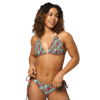 Image 4 of Island Blossom All-over print recycled string bikini [Dèyè Lakay]