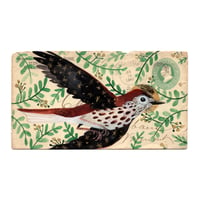 Wood Thrush - Original Painting on Antique Envelope