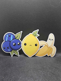 Image 2 of Fruit Friends | Cute Fruit Sticker Set | Sweet, Sour & Bluest Fruit Friends