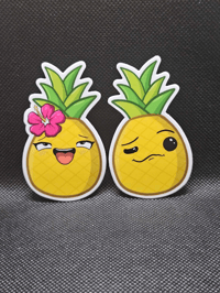 Image 2 of Pineapple Emote Stickers | Fruit Friends Series | Expressive Pineapple Faces