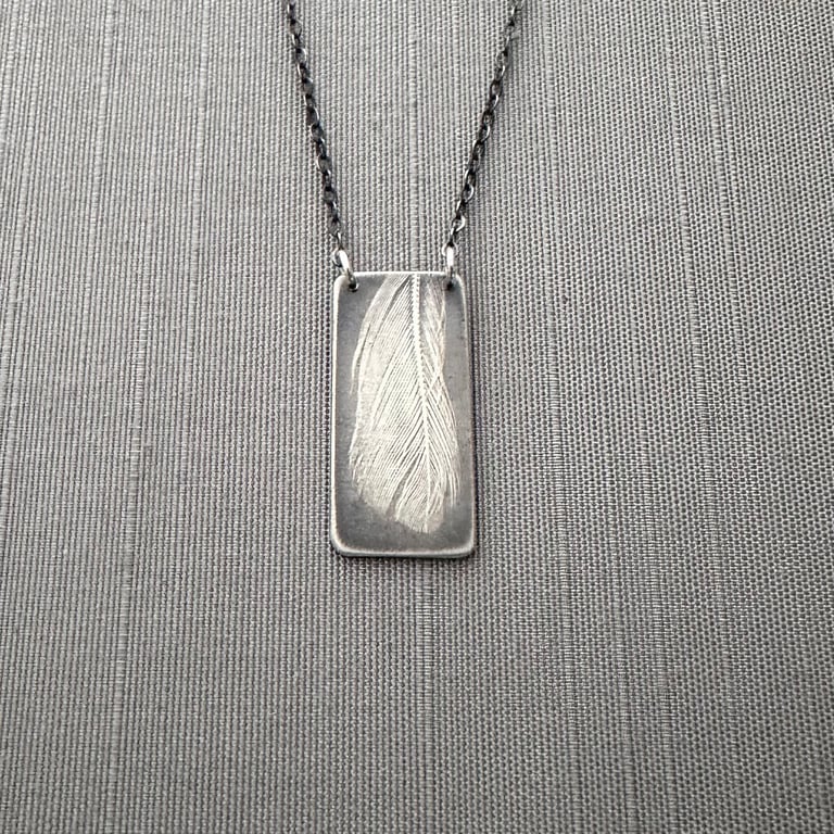Small Sterling Silver Feather Necklace