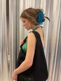 Image 1 of Black lace and sequins hobo bag 