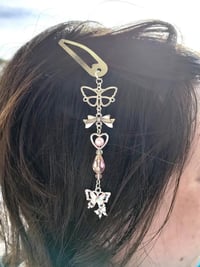 Image 1 of Shiny Fairy Butterfly Crystal Hair Clips