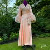 Soft Peach Marabou-cuffed "Beverly" Dressing Gown (M & XL sold out)