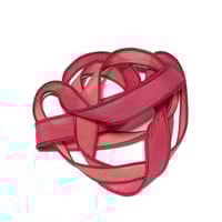Image 2 of 1PC. PAPER HEARTS 42" hand dyed wrist wrap bracelet silk ribbon by COLOR KISSED SILK