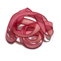 Image 4 of 1PC. PAPER HEARTS 42" hand dyed wrist wrap bracelet silk ribbon by COLOR KISSED SILK