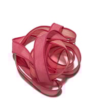 Image 6 of 1PC. PAPER HEARTS 42" hand dyed wrist wrap bracelet silk ribbon by COLOR KISSED SILK