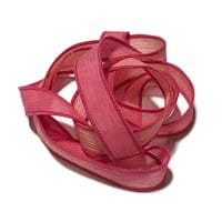 Image 7 of 1PC. PAPER HEARTS 42" hand dyed wrist wrap bracelet silk ribbon by COLOR KISSED SILK