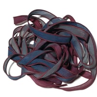 Image 3 of 1PC. OBSESSION 42" hand dyed wrist wrap bracelet silk ribbon by COLOR KISSED SILK