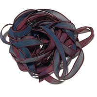 Image 5 of 1PC. OBSESSION 42" hand dyed wrist wrap bracelet silk ribbon by COLOR KISSED SILK