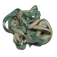 Image 3 of 1PC. SAND & SAGE 42" hand dyed wrist wrap bracelet silk ribbon by COLOR KISSED SILK
