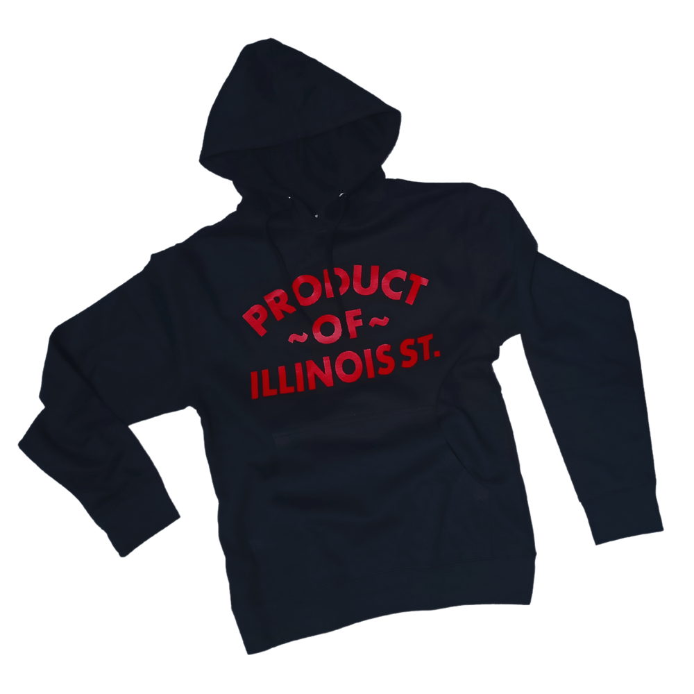 Image of ILLINOIS ST. BLACK HOODIE