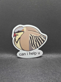 Image 2 of Moody Bird Sticker | Chubby Chukar with a Sassy 'Can I Help You'