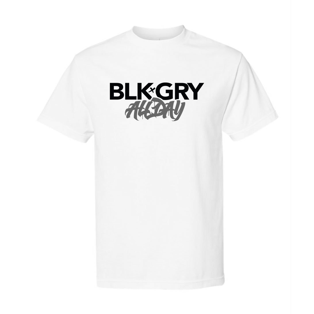 BLKxGRY ALL DAY DRIP WHITE Tee