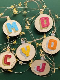 Image 1 of Personalised paper and embroidery bauble