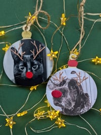 Image 1 of Embroidery pet photo bauble