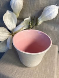 Image 1 of Ceramic cup with glossy pink interior