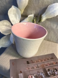 Image 3 of Ceramic cup with glossy pink interior