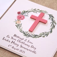 Image 2 of Girl Personalised Card. Christening Card. Baptism Card. First Holy Communion Card. Confirmation Card