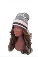 Gray Gucci & Pink Fashion Beanie 