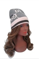 Gray Gucci & Pink Fashion Beanie 