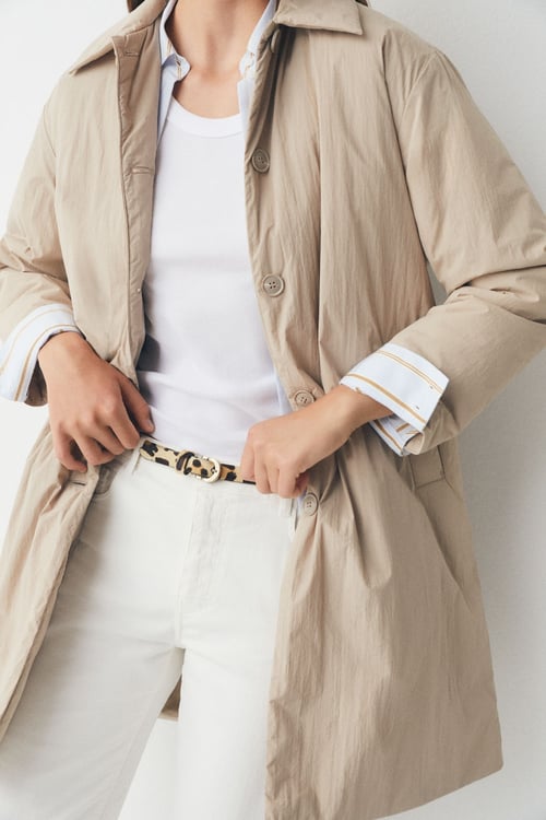 Image of 4-Trench acolchada beige