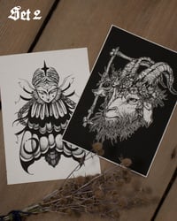 Image 2 of set of TWO MINI PRINTS - various