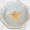 22k GOLD BEE - 3" HEXAGONAL TRINKET DISH